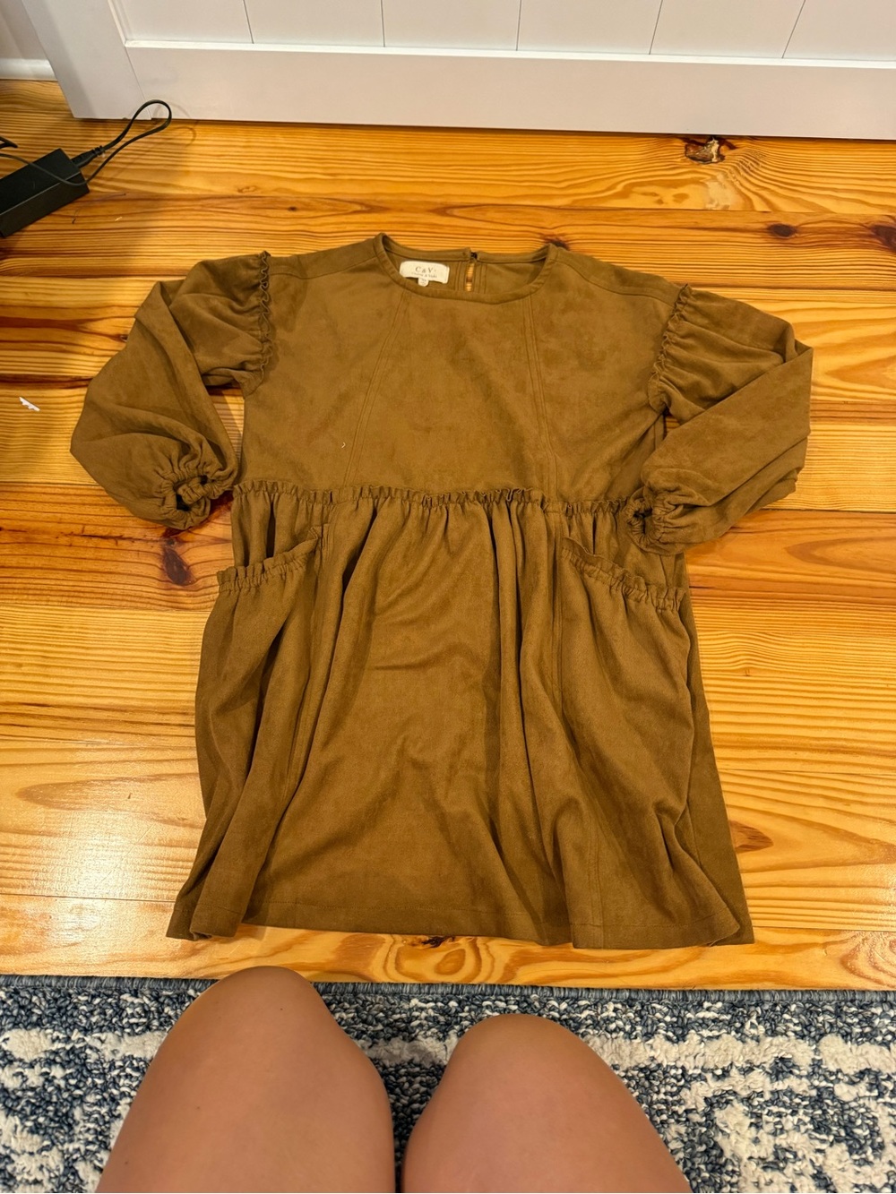 Chelsea & Violet ' Brown Long Sleeve Gathered Waist Dress